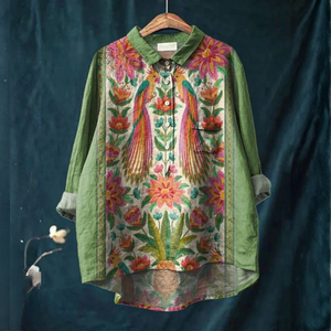 Rachele – Leinenhemd mit Muster