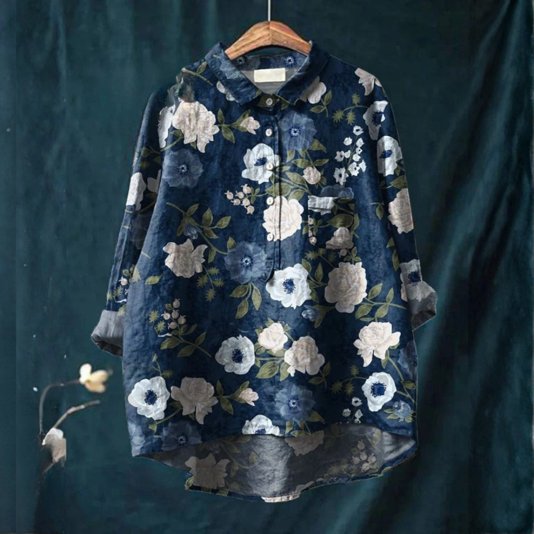 Martina – Leinenhemd mit Muster